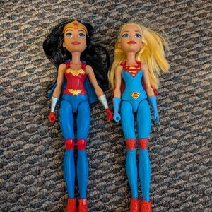 Superhero Action Figures Set - Black and Blonde Hair
